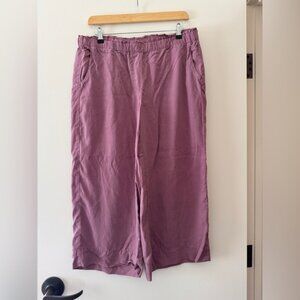 J Jill Tencel Dusty Rose Wide Leg Crop Pants